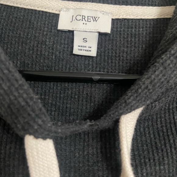 J. Crew size small waffle hoodie with front pocket and hood charcoal grey - Picture 2 of 5